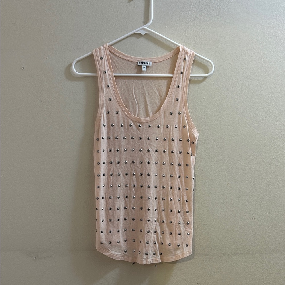 Express Light Pink Tank Top with Stud Details
